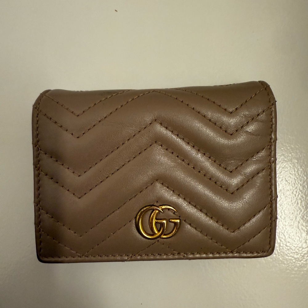 Gucci Brown Quilted Leather Wallet with GG Logo